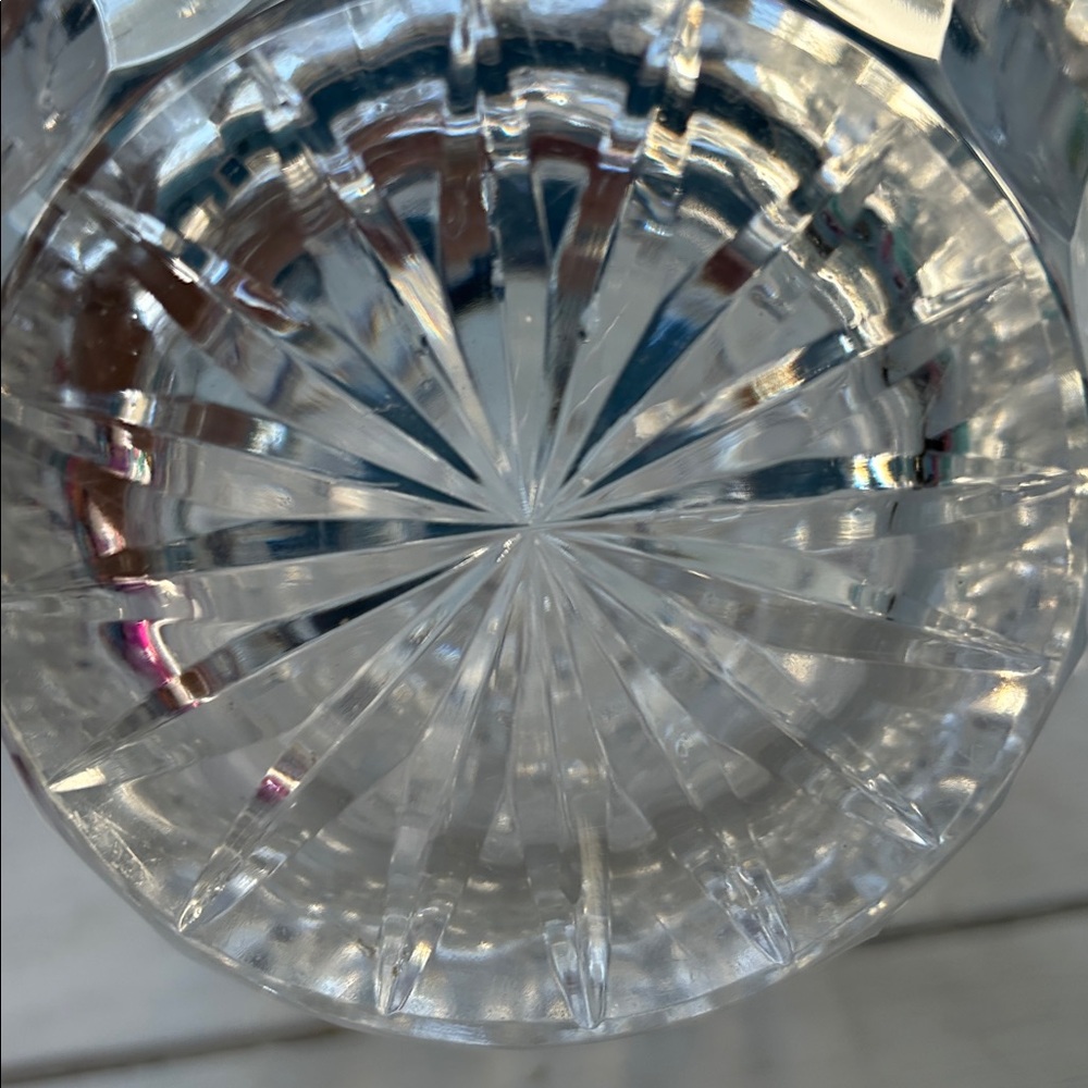 Elegant Crystal Vase approximately 9 inches tall 20 inches round - Picture 3 of 4